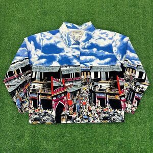 Tantrums Shacket Womens Jacket Size Medium Rhinestone Crystals City Shirt Top